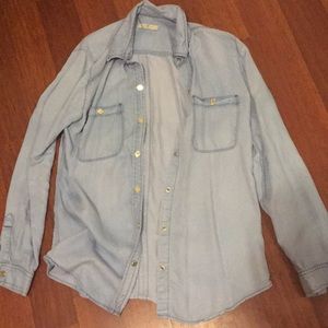 7 For All Mankind Chambray Shirt Light Wash Size S